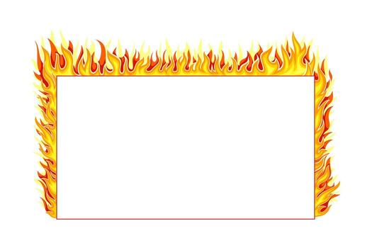 A blank frame with flames on it vector