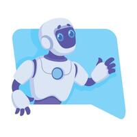 Robot talking to a customer, illustration vector