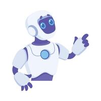 A robot with blue eyes and a white shirt vector