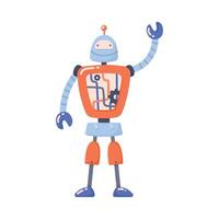 Robot and Modern Electronic Humanoid Machine Illustration vector