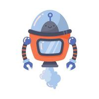 A cartoon robot with a helmet on vector