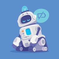 Robot and Modern Electronic Humanoid Machine with Low Battery Illustration vector