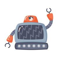 A robot with a wrench in its hand vector