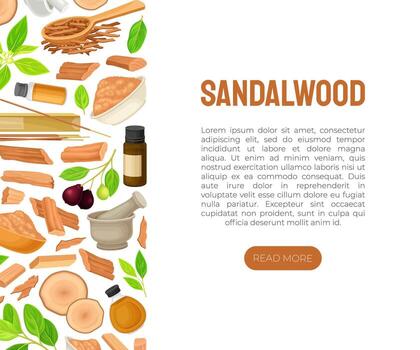 Sandalwood and spices background with place for text vector