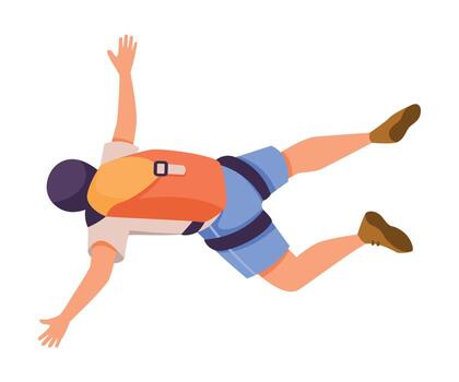 Man falling from a cliff, illustration vector