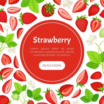 Strawberry background with place for text vector