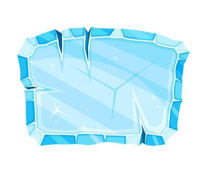 Blue Ice Shaped Element for Game and Web Design Illustration vector