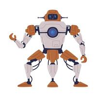 Metal Robot Machine with Limbs for Labor Automation Illustration vector