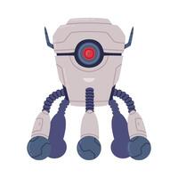 A robot with a red eye and two legs vector