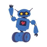 A cartoon robot waving with one hand vector