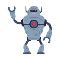 A cartoon robot with two arms and a red eye vector