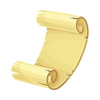 Cartoon scroll with a scroll of paper vector