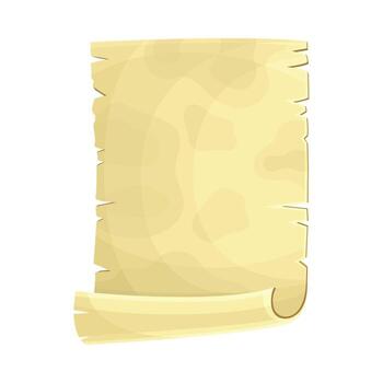 Old parchment scroll with blank paper illustration vector