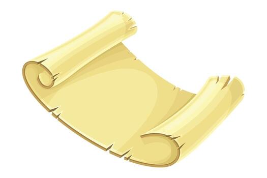 Cartoon scroll with a scroll of paper on it vector