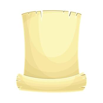 Cartoon scroll with paper and scroll on white background vector