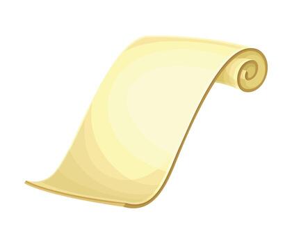 A scroll of paper with a yellow color vector