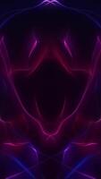 futuristico neon sfondo con fluente leggero onde e travi e intricato digitale maglia trame, la creazione di un' dinamico e simmetrico design. raggiante frattale onda effetto. pieno HD verticale ciclo continuo. video