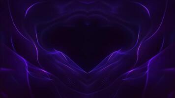 Futuristic purple abstract background with flowing light waves and beams and intricate digital mesh textures, creating a dynamic and symmetrical design. Glowing fractal wave effect. Full HD loop. video