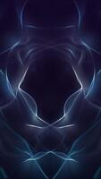 futurista azul antecedentes con fluido ligero olas y vigas y intrincado digital malla texturas, creando un dinámica y simétrico diseño. brillante fractal ola efecto. lleno hd vertical bucle. video