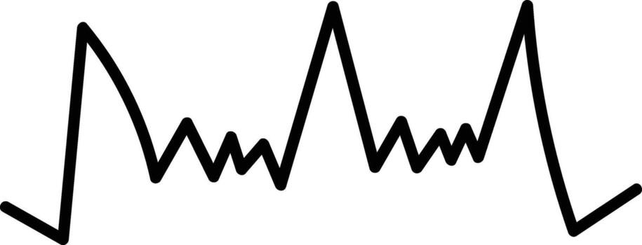 Abstract black jagged line pattern on a white background, resembling a waveform or sound visualization. vector