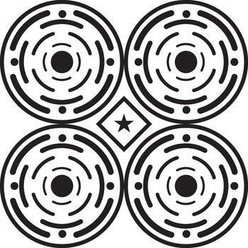 geométrico circular patrones con central estrella resumen vector