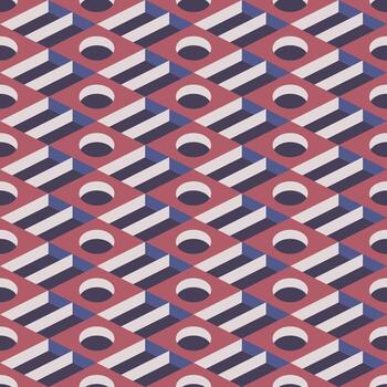 geométrico isométrica circulo agujero forma repetible superficie textil modelo vector