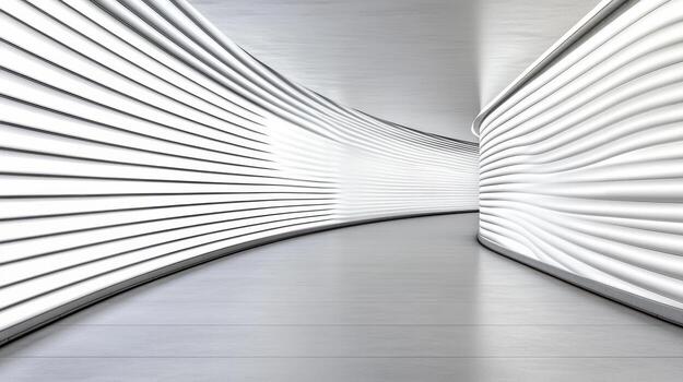 blanco ligero túnel con curvo paredes y blanco piso foto