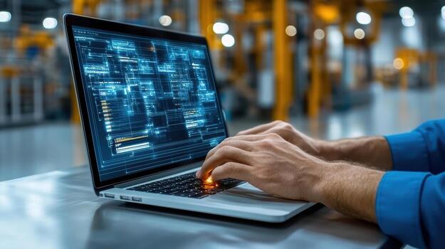 A person typing on a laptop computer photo