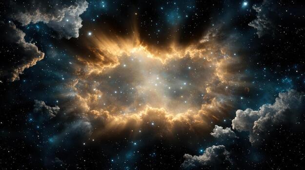 A space with stars and clouds photo