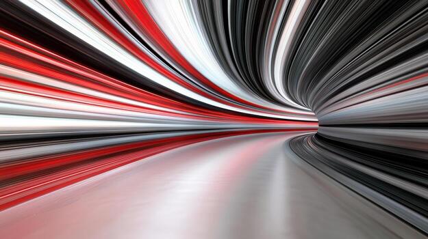 Abstract red and black light tunnel background photo