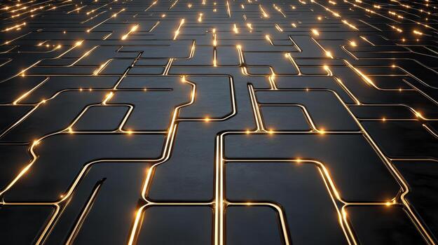 A computer network with glowing lines photo