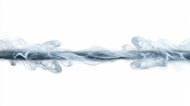 Smoke on white background with a black line photo