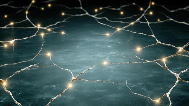 A group of neurons with glowing lights photo