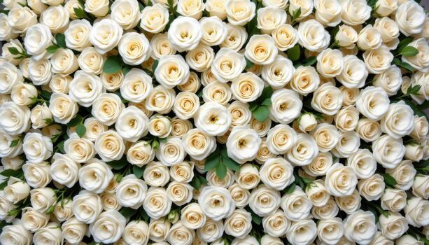 a minimal white rose wall accented with soft greenery for a simple yet elegant floral statement. photo