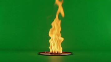 ardente fiamma su verde schermo per visivo effetti e compositing opera ardente dinamico elementi video