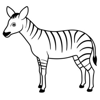 A zebra is standing in a line coloring page Abstract Flat Creative Icon vector