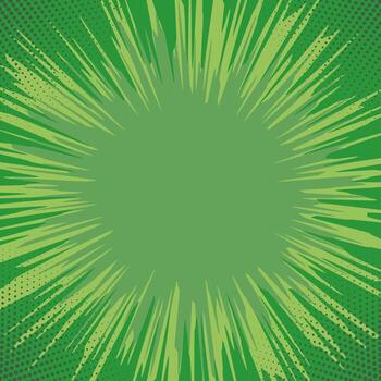 Explode Flash, Cartoon Explosion, Star Burst Isolated on Green Background vector