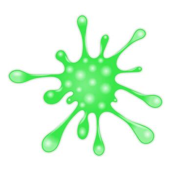 Dripping Slime Texture on White Background. Goo Blob Splash. Halloween Ooze. Flowing Green Sticky Liquid. vector