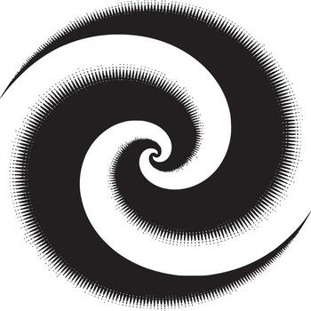 Abstract spiral pattern isolated on white background, a modern graphic design element with optical illusion effect vector