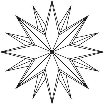 Elegant star shape isolated on white background, creating a visually stunning and decorative element for designs vector