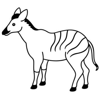A zebra is standing in a line on a white background Modern Abstract Flat Graphic Drawing vector