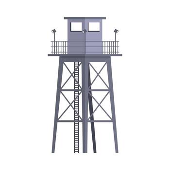 Tall Military Observation Tower as Structure Used in Army Illustration vector
