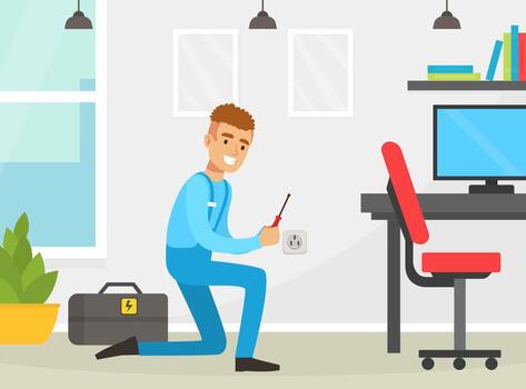 un hombre es sentado en el piso con un computadora y un ordenador portátil vector