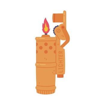 Lighter as Portable Device for Igniting Cigarette and Generating Flame Illustration vector