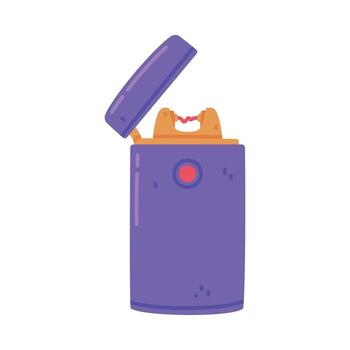 Purple Lighter as Portable Device for Igniting Cigarette and Generating Flame Illustration vector