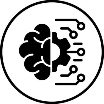 Machine Learning Semi Solid Black Icon vector