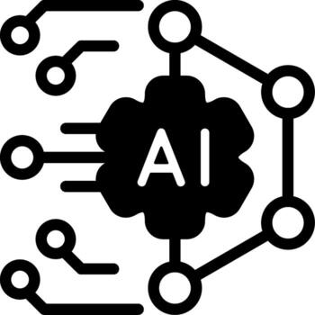 AI Algorithm Model Modern Semi Solid Black Icon vector