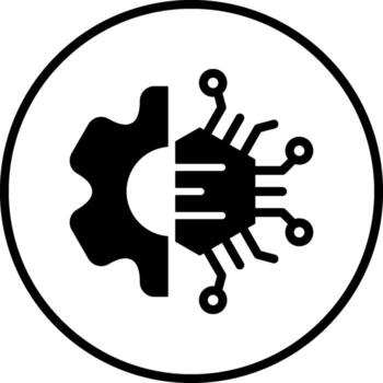 AI Algorithm Modern Semi Solid Black Icon vector
