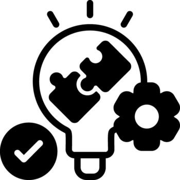 problema resolviendo juntos moderno semi sólido negro icono vector