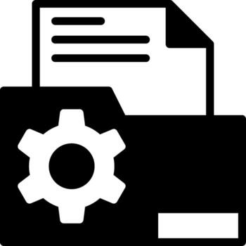 Documentation Folder Flat Modern Semi Solid Black Icon vector